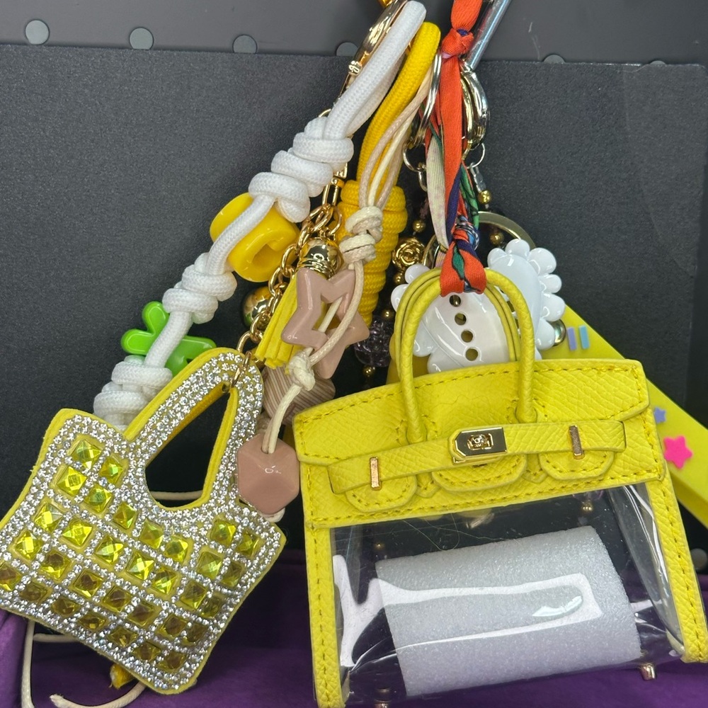 👉 Yellow Mini Clear Bag Charm Set | Exact Set Shown